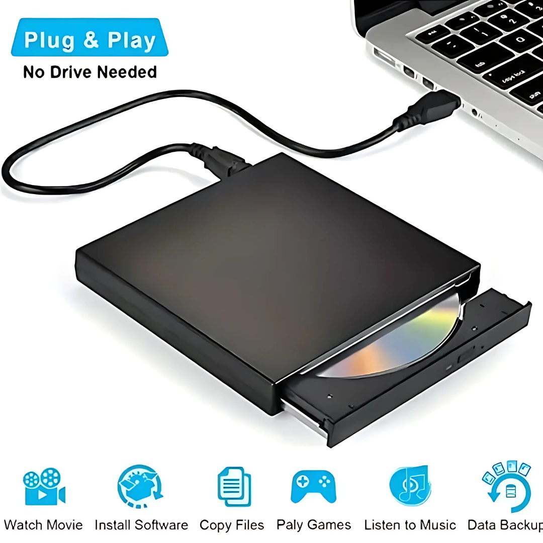 Slim External CD &amp; DVD Player for PC , notebook & Laptop