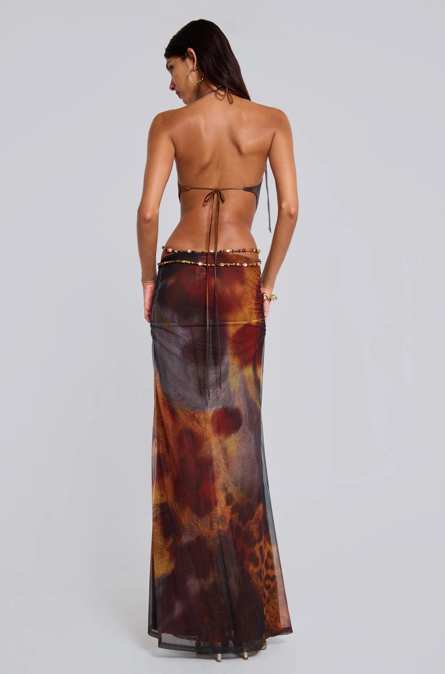 Backless Maxi Dress in Whiskey