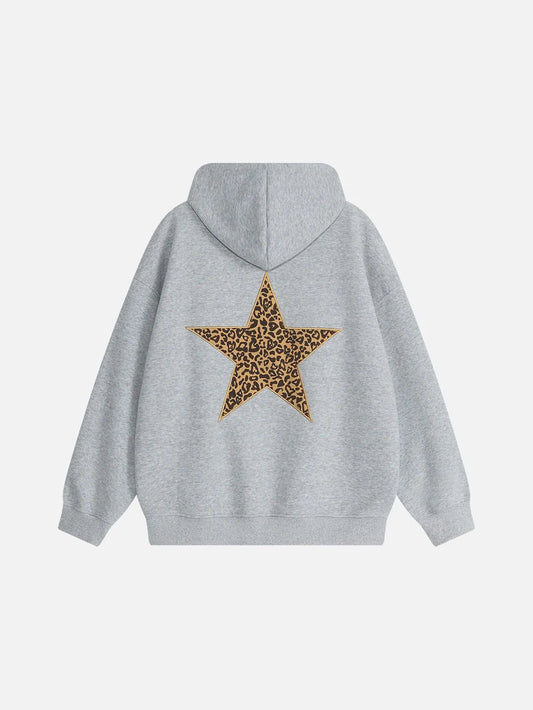 Leopard Print Star Hoodie