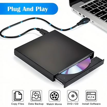 Slim External CD &amp; DVD Player for PC , notebook & Laptop