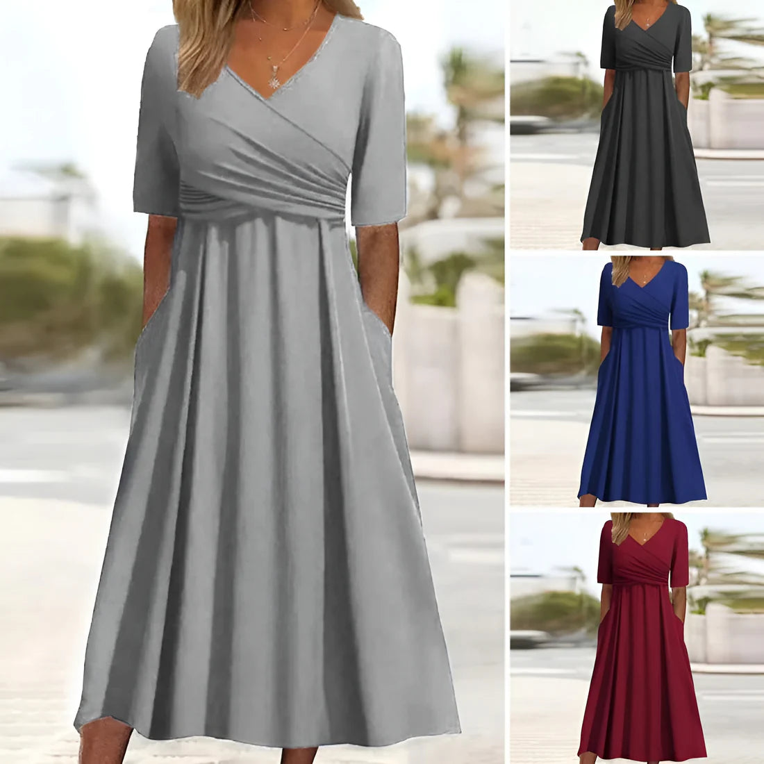 Elin™ | Timeless V-Neck Dress