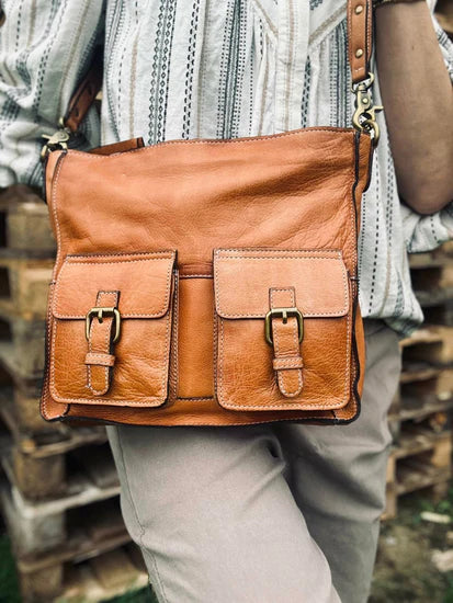 Alma Cognac Shoulder Bag