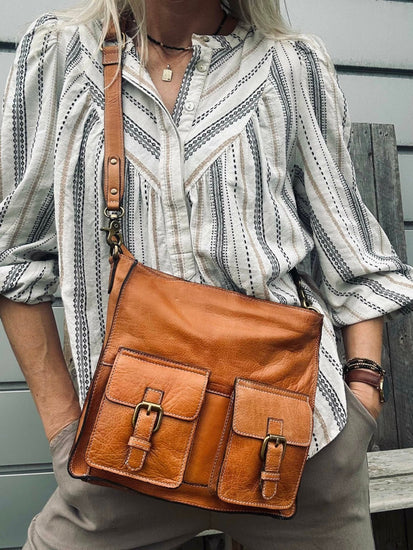 Alma Cognac Shoulder Bag