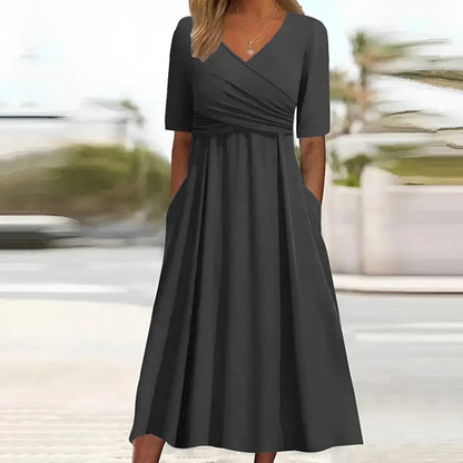 Elin™ | Timeless V-Neck Dress